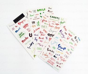 Наклейки-стикеры Calligraphy цветные для ежедневника (р-р 10*16 см, винил)