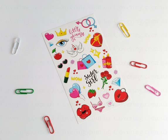 Наклейки-стикеры Little princess для ежедневника, планера (р-р 9,2*15,7 см, бумага)