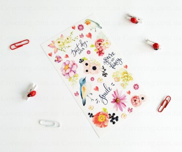 Наклейки-стикеры Birds and flowers для ежедневника, планера (р-р 9,2*15,7 см, бумага)