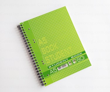 Колледж-блок Student Book на спирали ( А5, 80 листов, клетка, зеленый)
