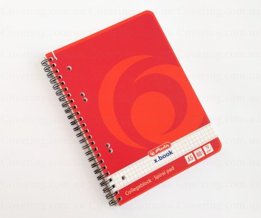 Колледж-блок Herlitz X Book на спирали (А5, 80 листов, клетка, красный)