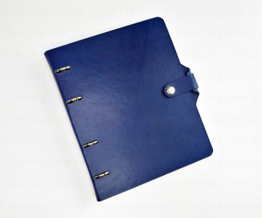Тетрадь на кольцах Viva на кнопке с петлей для ручки (А5, 120 листов, клетка, т.-синий)