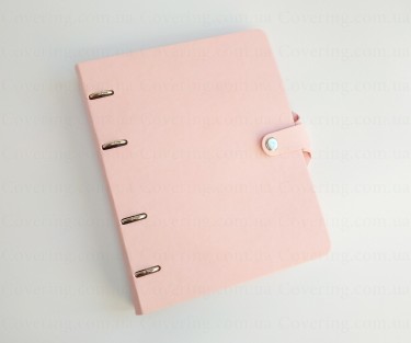 Тетрадь на кольцах Viva на кнопке с петлей для ручки (А5, 120 листов, клетка, розовый)
