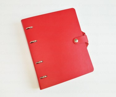 Тетрадь на кольцах Viva на кнопке с петлей для ручки (А5, 120 листов, клетка, красный)