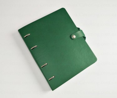 Тетрадь на кольцах Viva на кнопке с петлей для ручки (А5, 120 листов, клетка, т.-зеленый)