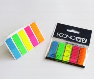 Стикеры-закладки Economix (пластик, 12х45мм, 125 листов, 5 цветов)