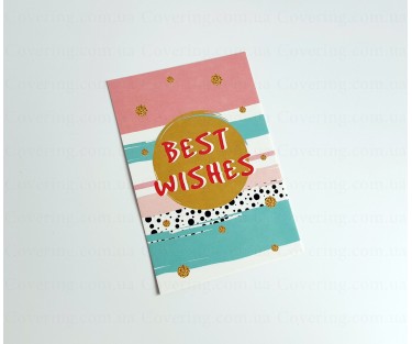Открытка Best wishes (картон, р-р 9,5*6,5 см, 1шт)