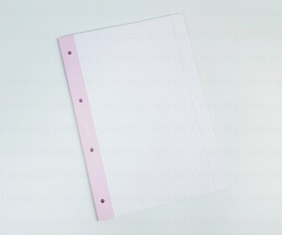 Сменный блок А4 Interdruk для папки, байндера (А4, 50 листов, 70г/м2, розовая клетка)